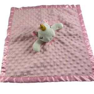 Pro Goleem Pink Unicorn Lovey Security Blanket Satin Underside Girls Minky